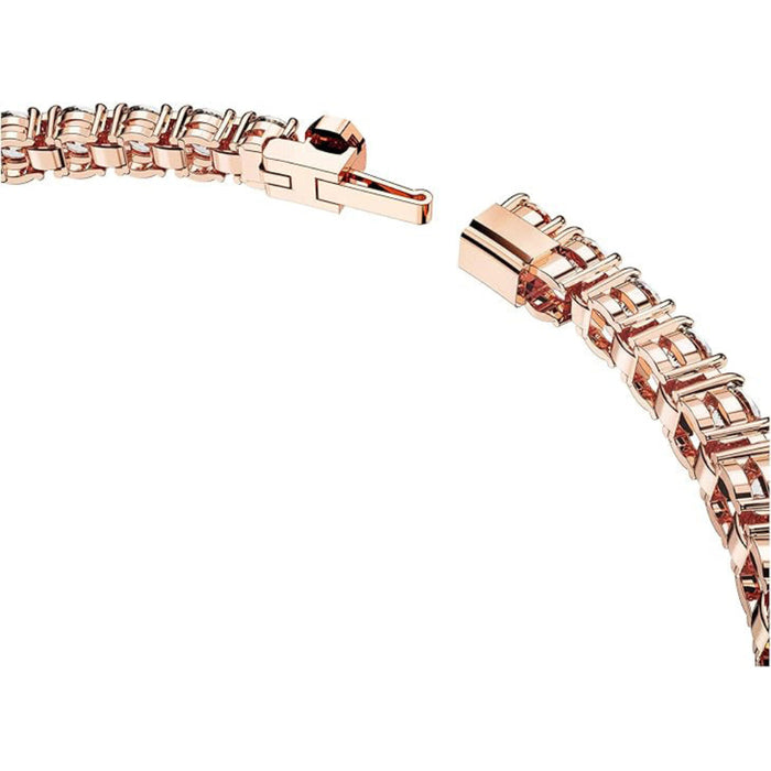 Swarovski Women's Clear Rose Gold-Tone Finished Round Cut Crystals Extra Large Matrix Tennis Bracelet - 5657660