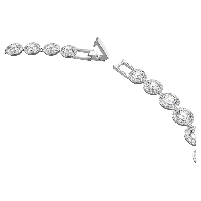 Swarovski Women's White Crystal Rhodium Plated Round Cut Medium Size Una Angelic Necklace - 5117703