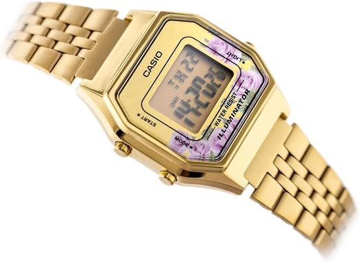 Casio Women's Digital Multicolor Dial Gold Stainless Steel Band Digital Quartz Watch - LA680WGA-4CDF