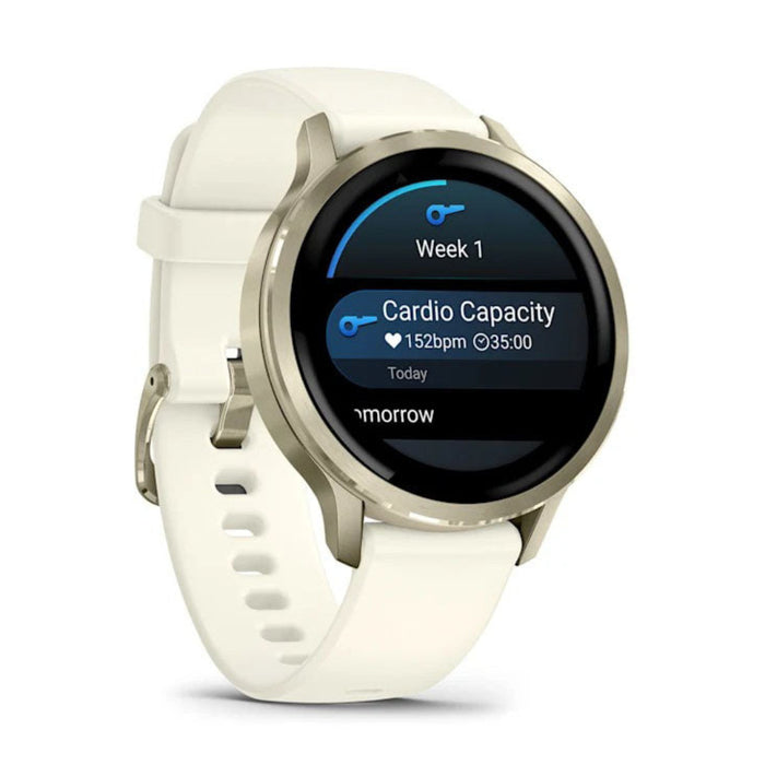 Garmin Venu® 4 - 41mm Unisex Lunar Gold With Bone Silicone Band Bright And Colorful Display Built-in Flashlight 10 Days Of Battery Life Advanced Health And Fitness GPS Smartwatch - 010-03013-00