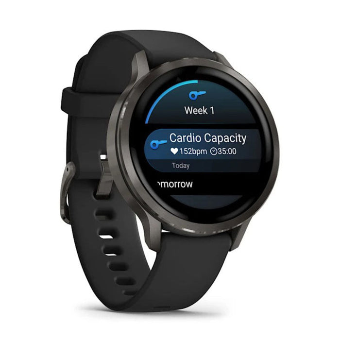 Garmin Venu® 4 - 41mm Unisex Slate With Black Silicone Band Bright And Colorful Display Built-in Flashlight 10 Days Of Battery Life Advanced Health And Fitness GPS Smartwatch - 010-03013-02