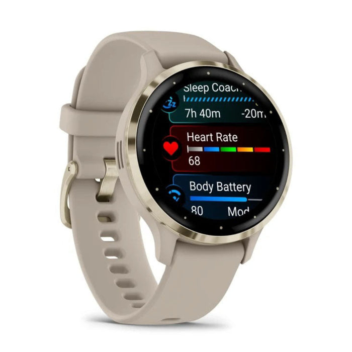Garmin Venu 3S French Gray AMOLED Display Advanced Health and Fitness Features Up to 10 Days of Battery GPS Smartwatch - 010-02785-02