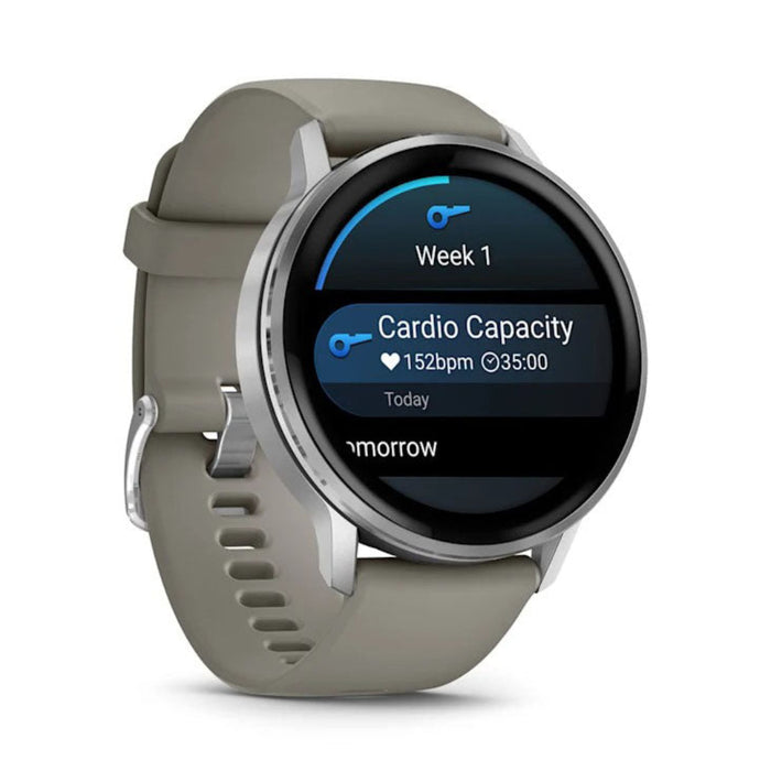Garmin Venu® 4 - 45mm Unisex Silver With Silver Gray Silicone Band Bright And Colorful Display Built-in Flashlight 12 Days Of Battery Life Advanced Health And Fitness GPS Smartwatch - 010-03014-01