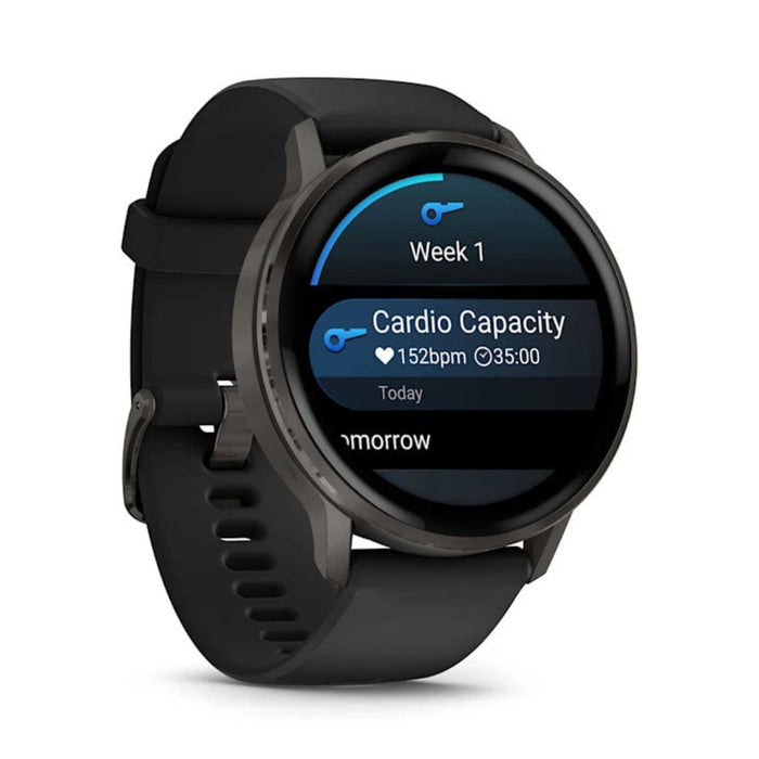 Garmin Venu® 4 - 45mm Unisex Slate with Black Silicone Band Bright And Colorful Display Built-in Flashlight 12 Days Of Battery Life Advanced Health And Fitness GPS Smartwatch - 010-03014-00