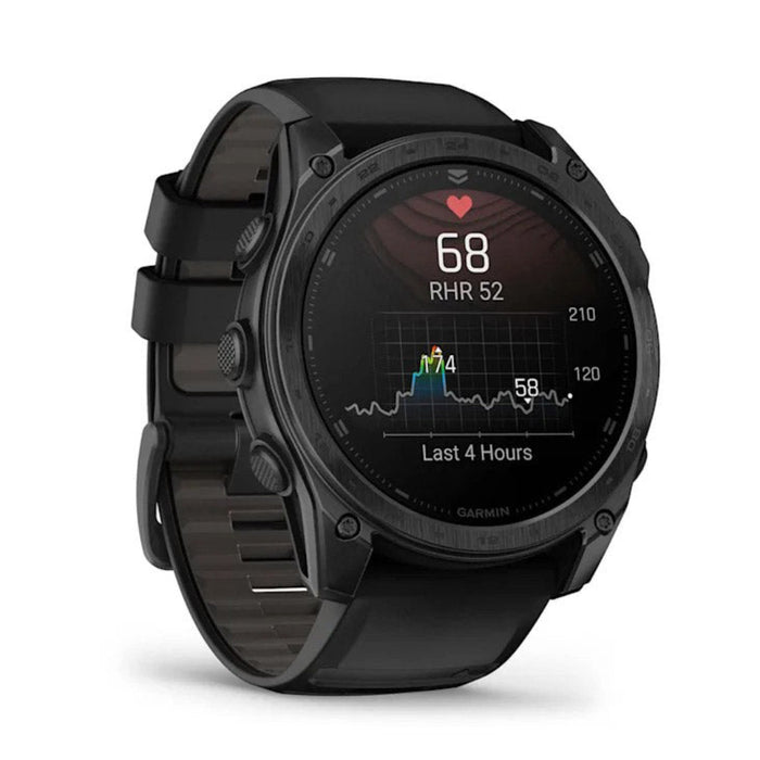 Garmin tactix® 8 51MM Unisex Black With Titanium Caseback And Black Silicone Band AMOLED Display Includes Applied Ballistics Ultralight™ Solver Premium Tactical GPS Smartwatch - 010-03406-00