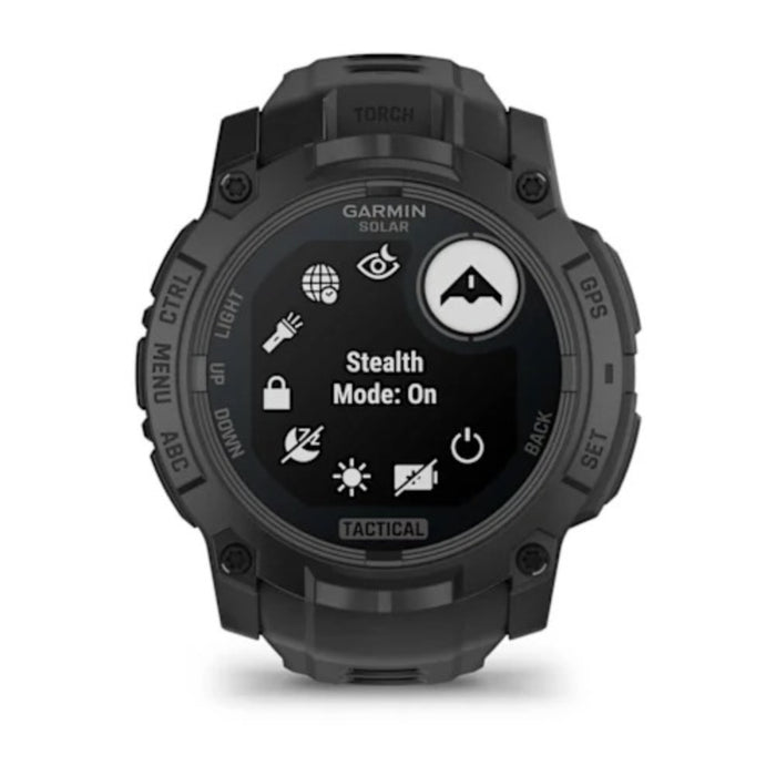 Garmin Instinct® 3 Tactical Edition 50mm Unisex Black Solar Charged Display Rugged Outdoor GPS Smartwatch - 010-02935-50