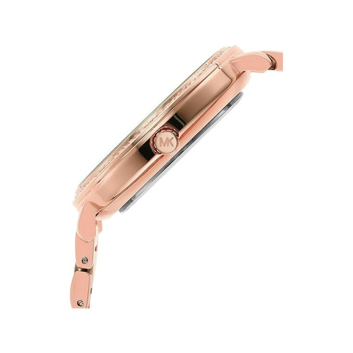 Michael Kors Pyper Three-Hand Women's White Dial Rose Gold Metal Band Analog Quartz Watch - MK4594