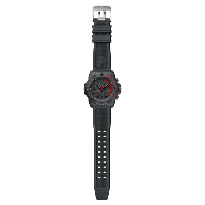Luminox Men's Black Dial Black Rubber Band Analog Swiss Quartz Chronograph Watch - XS.3581.EY