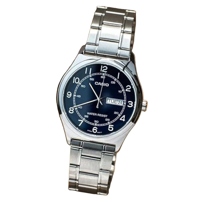 Casio Men's Black dial Silver Band Analog Quartz Watch - MTP-V006D-1B2UDF