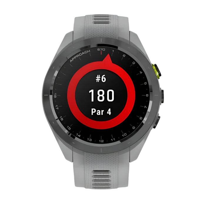 Garmin Approach S70 Black Ceramic Bezel with Powder Gray Silicone Band 42mm Premium GPS Golf Watch - 010-02746-01