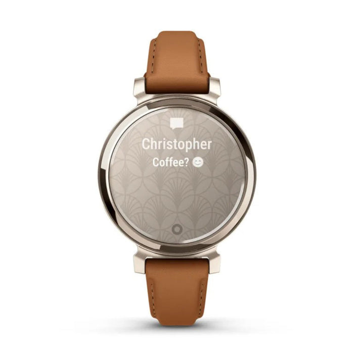 Garmin Lily 2 Women's Tan Metal Hidden Display Patterned Lens Up To 5 Days Battery Life Small And Stylish Smartwatch - 010-02839-02