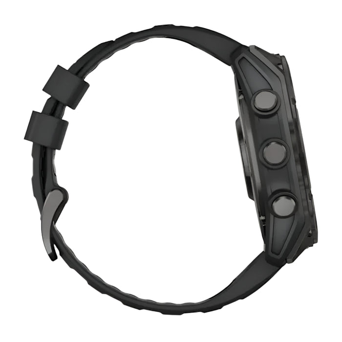 Garmin fēnix 8 Unisex Carbon Gray DLC Titanium with Pebble Gray Band Amoled Sapphire Long-Lasting Battery Life Dive-Rated Built-in LED Flashlight 51 Millimeters Premium Multisport GPS Smartwatch - 010-02905-20