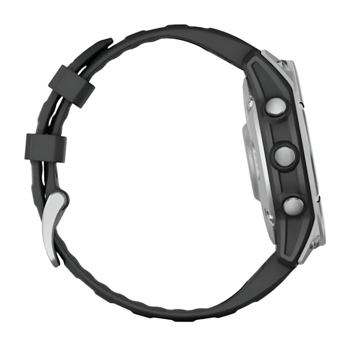 Garmin fēnix E Unisex Stainless Steel with Black Band Amoled Long-Lasting Battery Life 47 Millimeters Premium Multisport GPS Smartwatch - 010-03025-02