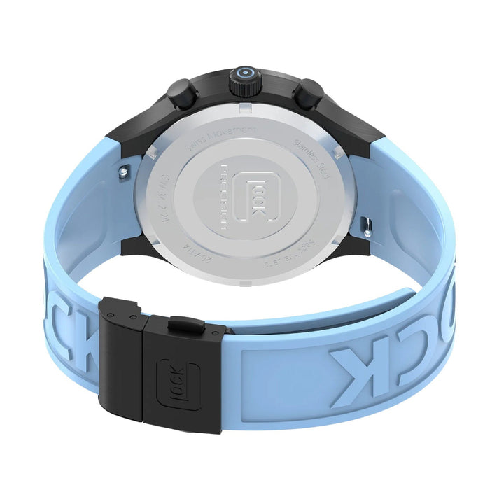 Glock Unisex Black Dial Blue silicone rubber Band Chronograph Swiss Quartz Watch - GW-34-2-24