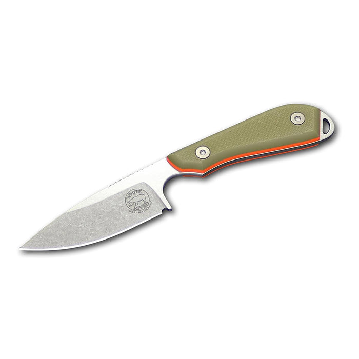White River Green Fiberglass G-10 Handle Knives Drop Point CPM MagnaCut Stonewashed Blade Knife - WRM1-TGO-MAG