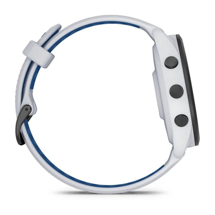 Garmin Forerunner 265 Whitestone Tidal Blue Silicone Band AMOLED Display Training Metrics and Recovery Insights Running Smartwatch - 010-02810-01
