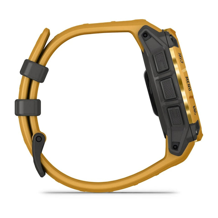 Garmin® Unisex Sunburst With Sunburst/Gray Band 50 MM Solar Built-in Flashlight Alpine Rush Collection Limited Edition Color Instinct® 3 Rugged Outdoor GPS Smartwatch - 010-02935-02