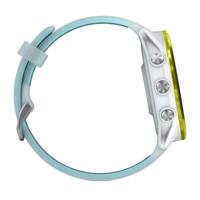 Garmin® Forerunner® 570 47 MM Unisex Amp Yellow Aluminum With Translucent Whitestone/Turquoise Band AMOLED Display Training And Recovery Features Advanced GPS Running And Triathlon Smartwatch - 010-02971-01