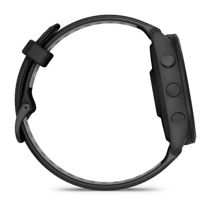Garmin Forerunner 265 Black and Powder Gray Silicone Band AMOLED Display Training Metrics and Recovery Insights Running Smartwatch - 010-02810-00
