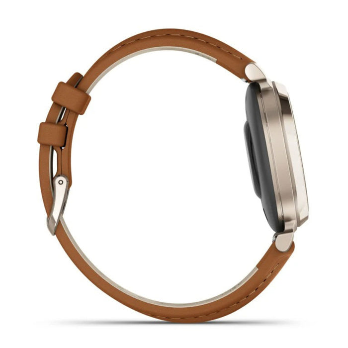 Garmin Lily 2 Women's Tan Metal Hidden Display Patterned Lens Up To 5 Days Battery Life Small And Stylish Smartwatch - 010-02839-02