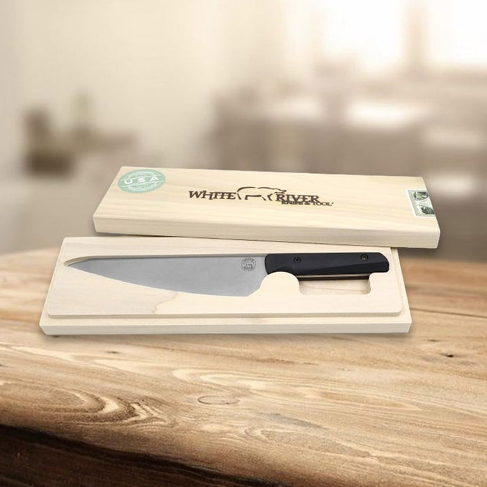 White River	Green Maple and Black Richlite Handle Silver Knives Plain Alloy Steel Blade Knife - WRLMC-RMB