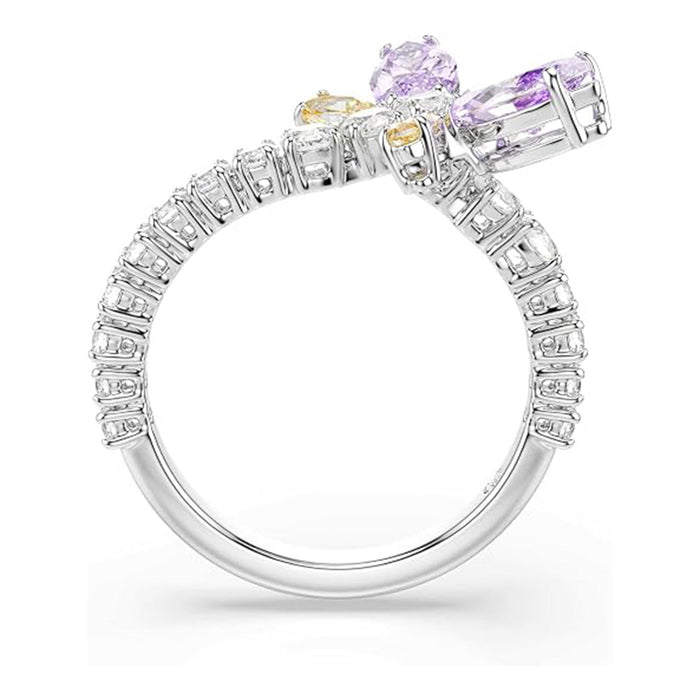 Swarovski Multicolor Size 8 Crystal Mixed Cut Rhodium Finished x Ariana Grande x Dragonfly Motif Ring - 5737370
