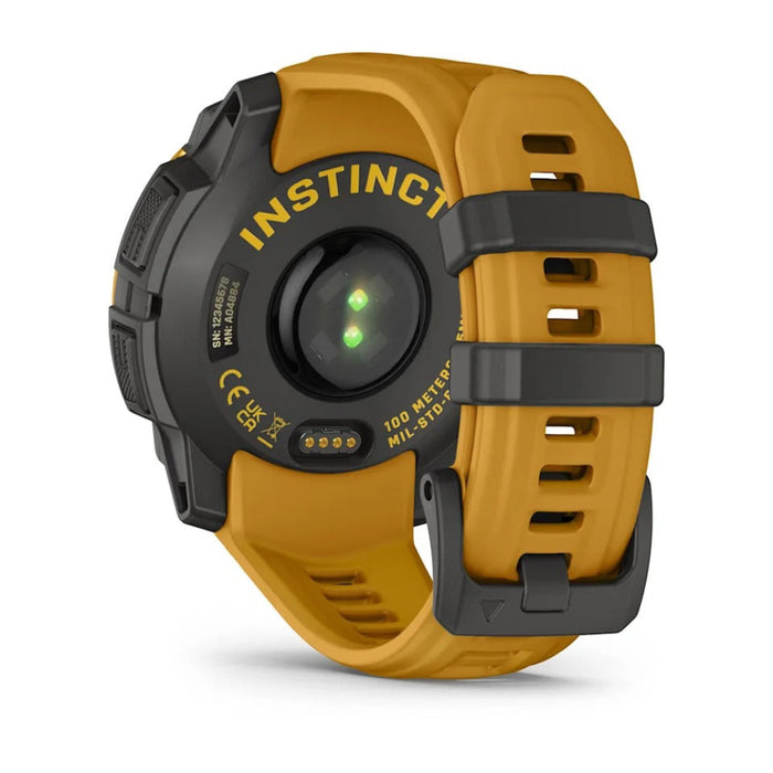 Garmin® Unisex Sunburst With Sunburst/Gray Band 50 MM Solar Built-in Flashlight Alpine Rush Collection Limited Edition Color Instinct® 3 Rugged Outdoor GPS Smartwatch - 010-02935-02