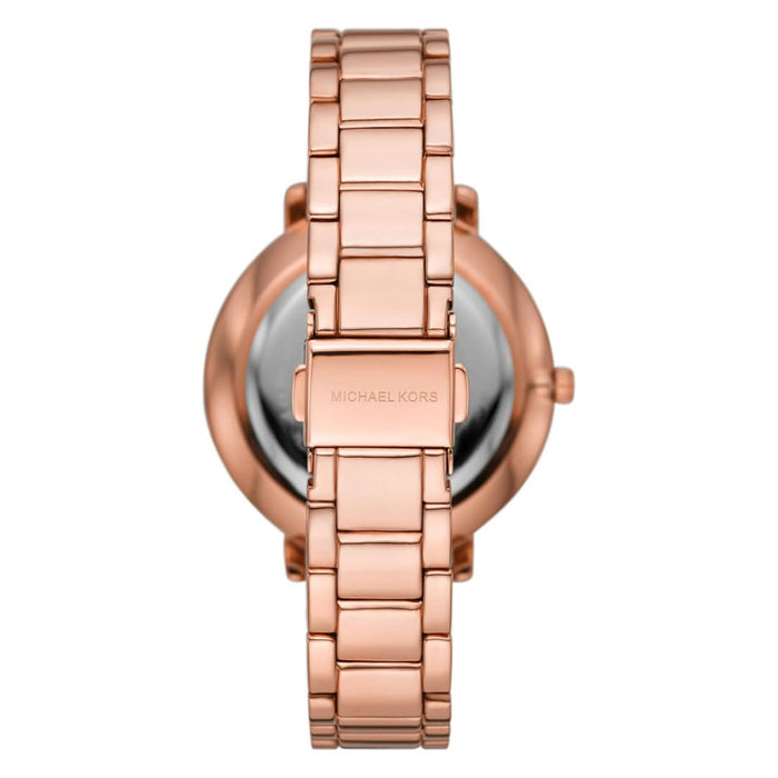 Michael Kors Pyper Three-Hand Women's White Dial Rose Gold Metal Band Analog Quartz Watch - MK4594
