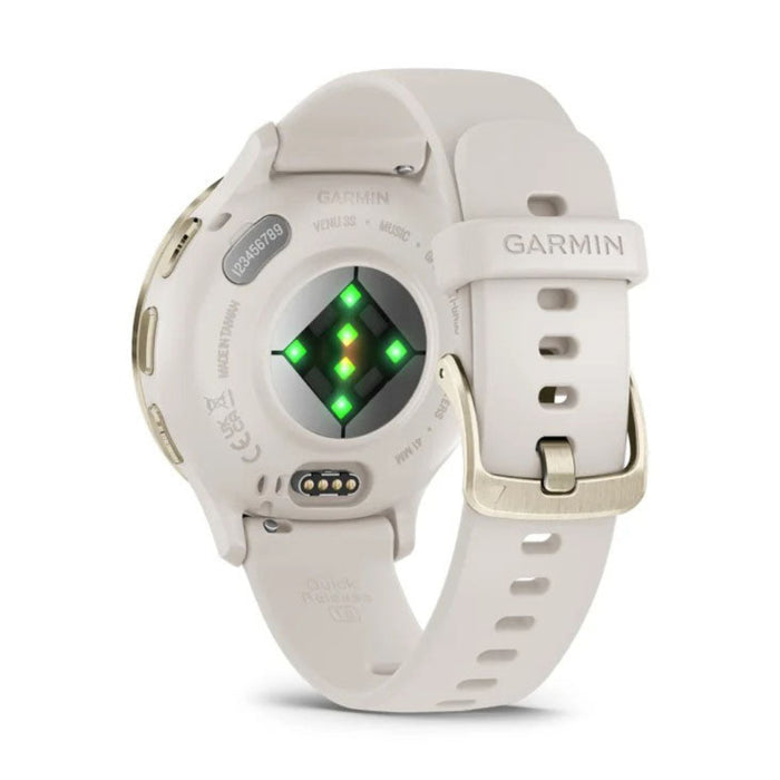 Garmin Venu 3S Ivory Silicone Band AMOLED Display Advanced Health and Fitness Features Up to 10 Days of Battery GPS Smartwatch - 010-02785-04