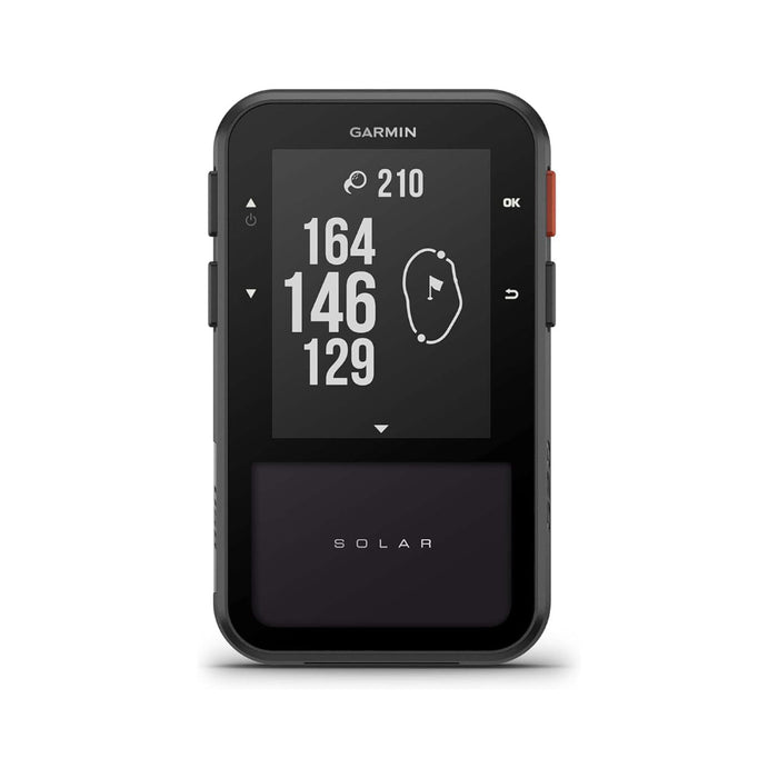 Garmin Approach® G20 Solar Unisex Black Sunlight-Readable High Resolution Display Built-in Magnet To Mount On Your Cart Big Numbers For Easy Reading GPS Golf Handheld With Solar Charging - 010-02889-00
