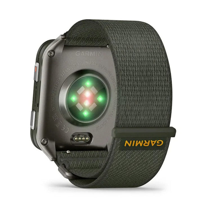 Garmin® Venu® X1 Unisex Moss With Titanium Caseback And Moss ComfortFit Nylon Band AMOLED Display Advanced Health And Fitness Features Thin And Lightweight GPS Smartwatch  - 010-02980-01