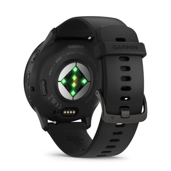 Garmin Venu 3 Black AMOLED Display Silicone Band Advanced Health and Fitness Features Up to 14 Days of Battery GPS Smartwatch - 010-02784-01