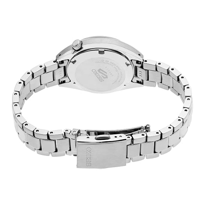Seiko Women's Blue Dial Silver Stainless Steel Band 5 Sports Automatic Analog Watch - SRE021