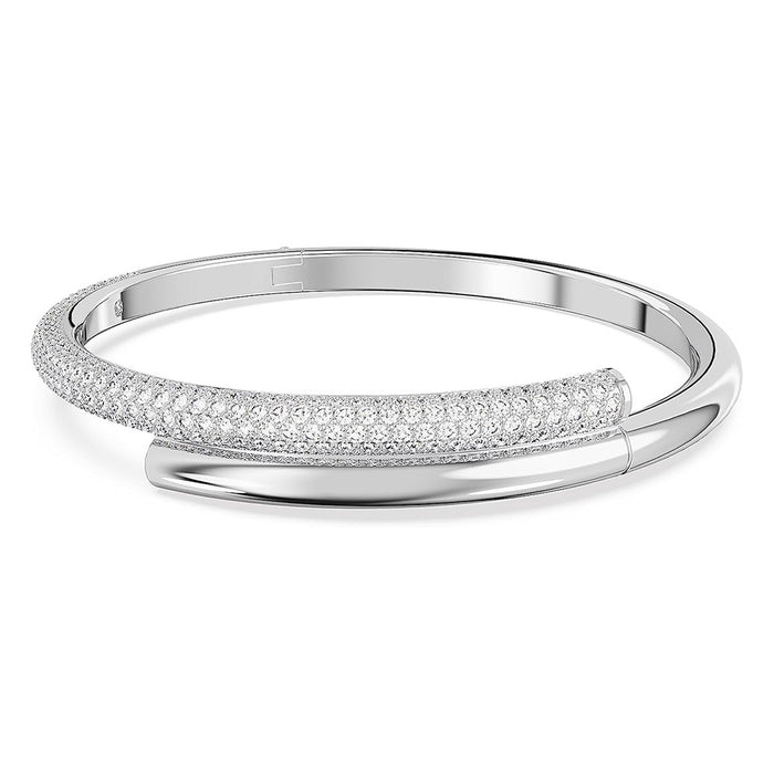 Swarovski Women's Rhodium Finish, Medium Crystal Dextera Bangle Bracelet - 5670252