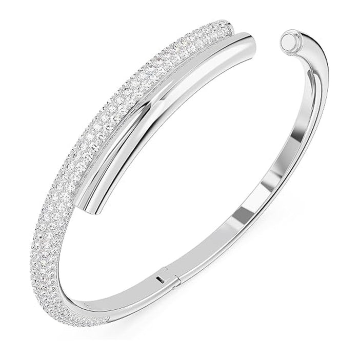 Swarovski Women's Rhodium Finish, Small Crystal Dextera Bangle Bracelet - 5674982