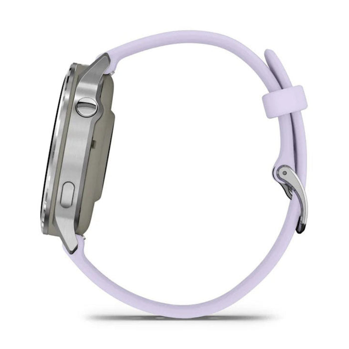 Garmin Venu® 4 - 41mm Unisex Silver With Periwinkle Silicone Band Bright And Colorful Display Built-in Flashlight 10 Days Of Battery Life Advanced Health And Fitness GPS Smartwatch - 010-03013-01