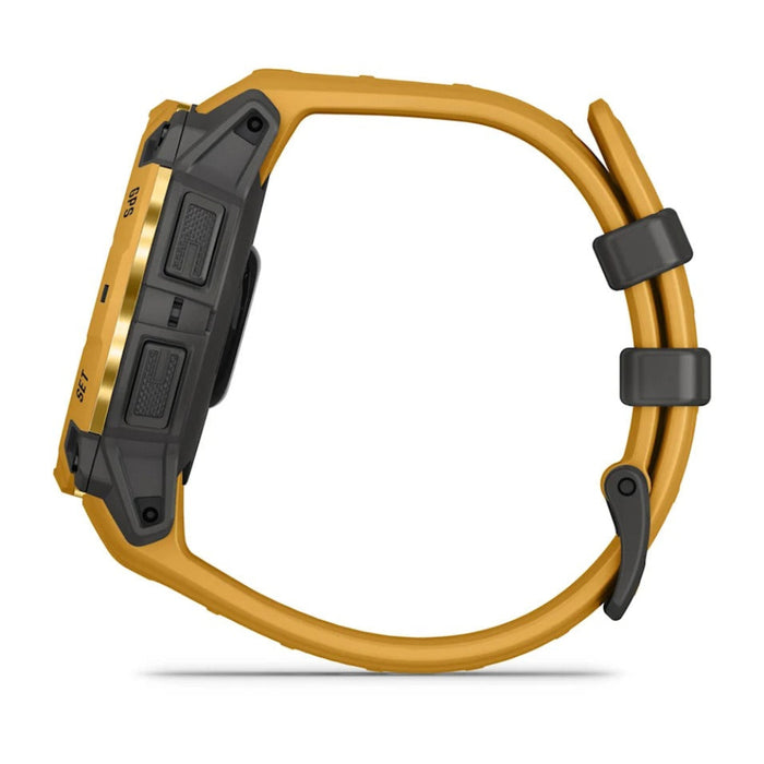 Garmin® Unisex Sunburst With Sunburst/Gray Band 50 MM Solar Built-in Flashlight Alpine Rush Collection Limited Edition Color Instinct® 3 Rugged Outdoor GPS Smartwatch - 010-02935-02