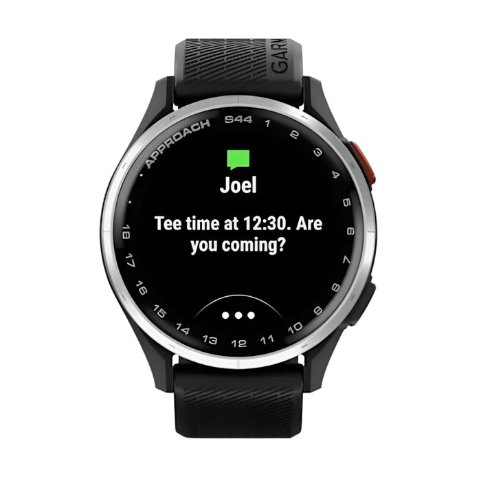 Garmin Approach® S44 Unisex Silver Aluminum Bezel with Twilight Silicone Band Amoled Display On-Course Features Essential Golf GPS Smartwatch - 010-03009-01