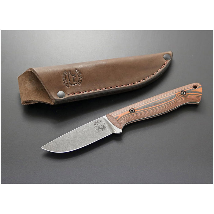 White River Orange G-10 Handle Silver Knives Drop Point CPM S35VN Stonewashed Blade Knife - WRFRY-UHT-GOB
