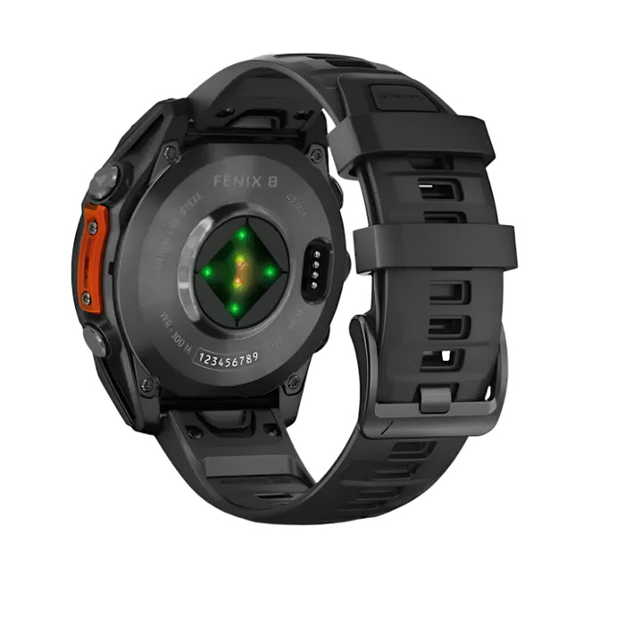 Garmin fēnix 8 Unisex Slate Gray with Black Band Amoled Long-Lasting Battery Life Dive-Rated Built-in LED Flashlight 47 Millimeters Premium Multisport GPS Smartwatch - 010-02904-00