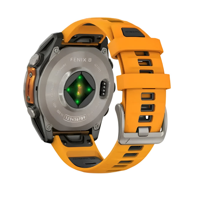 Garmin fēnix 8 Unisex Titanium with Spark Orange/Graphite Band Amoled Sapphire Long-Lasting Battery Life Dive-Rated Built-in LED Flashlight 47 Millimeters Premium Multisport GPS Smartwatch - 010-02904-10