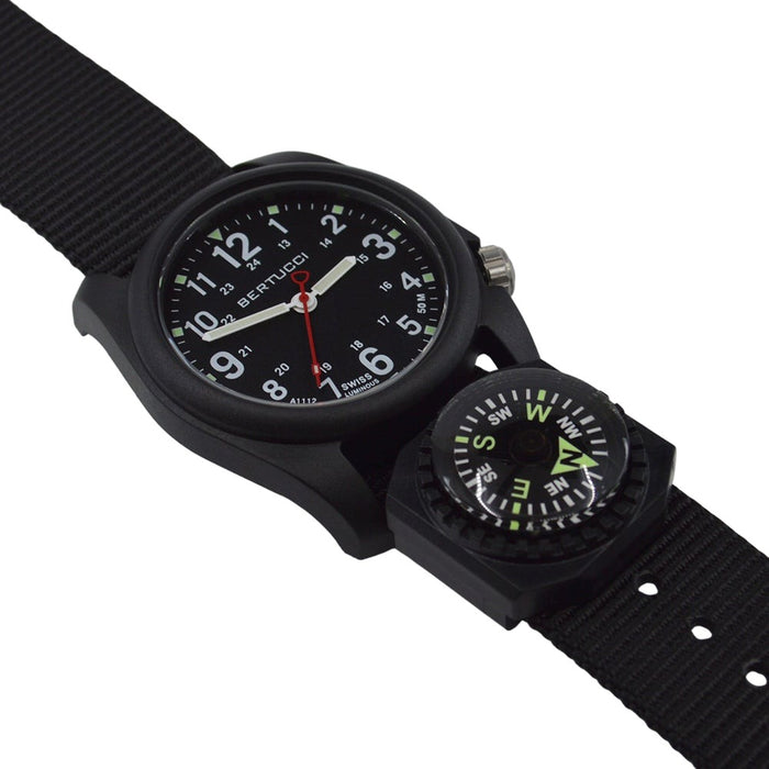 Bertucci Men's Black Dial Nylon Band Quartz Watch - 11102