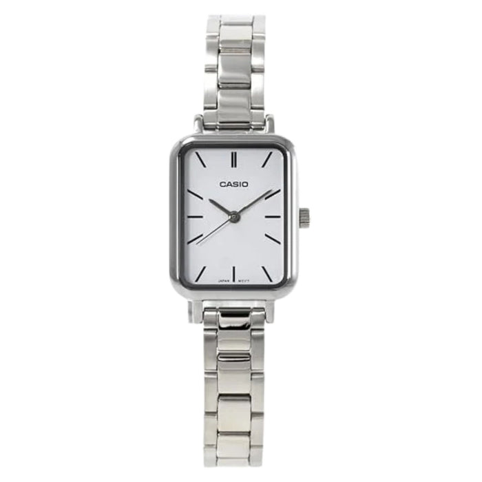 Casio Women's White Modern Classic Dial Silver Stainless Steel Band LTP-V009 Analog Quartz Watch - LTP-V009D-7EUDF