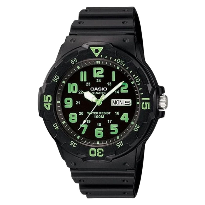 Casio Women's Black Sportswear Dial Black Resin Band Analog Quartz Watch - MRW-200H-3BVDF