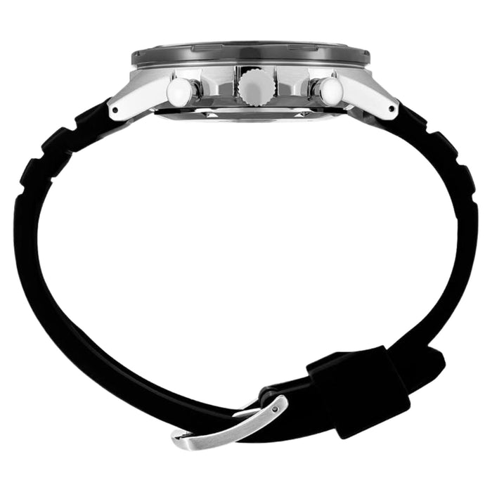 Seiko Men's Black Multilayered Dial Black Silicone Analog Quartz Watch - SSB347