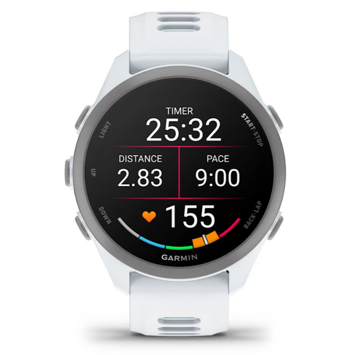 Garmin Unisex Black Dial Forerunner® 170 Easy-to-Use GPS Running with Whitestone/Cloud Blue Band Silicone Band Smartwatch - 010-03920-01