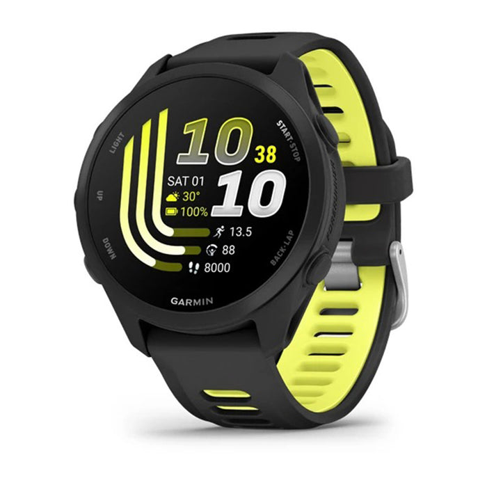 Garmin Unisex Black Dial Forerunner® 170 Easy-to-Use GPS Running with Black/Amp Yellow Band Silicone Band Smartwatch - 010-03920-00