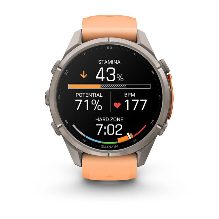 Garmin fēnix® 9 Pro 43mm Unisex Shell Pink/Autumn Orange Titanium With Orange Silicone Band AMOLED Display Premium Connected Multisport GPS Smartwatch - 010-04335-05