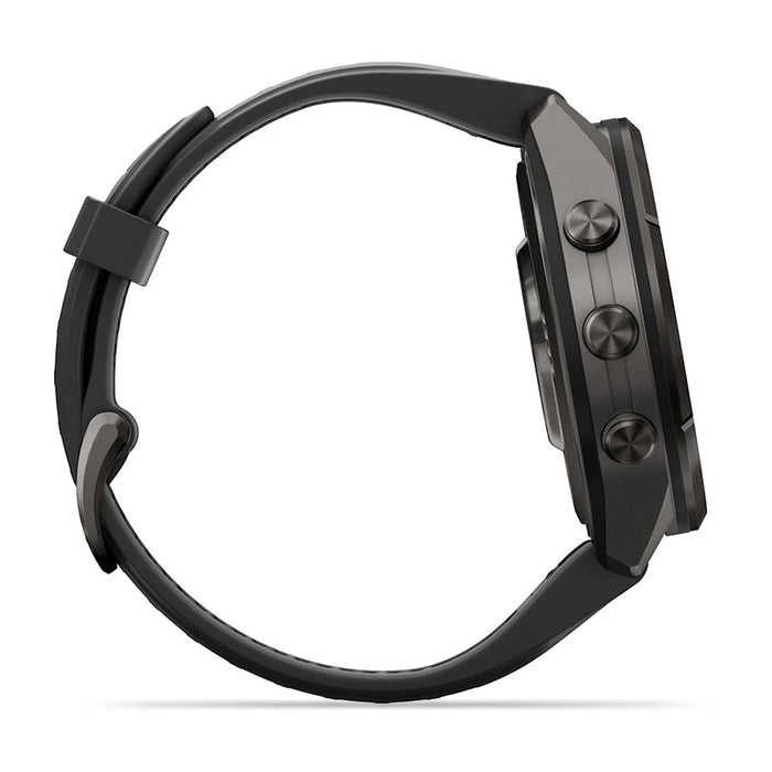 Garmin fēnix® 9 Pro 43mm Unisex Black/Pebble Gray Titanium With Black Silicone Band AMOLED Display Premium Connected Multisport GPS Smartwatch - 010-04335-15