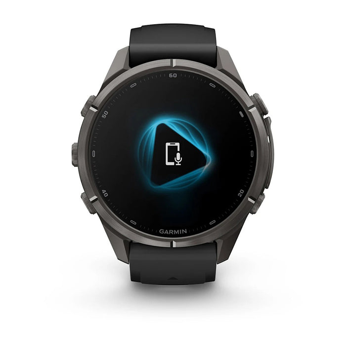 Garmin fēnix® 9 Pro 43mm Unisex Black/Pebble Gray Titanium With Black Silicone Band AMOLED Display Premium Connected Multisport GPS Smartwatch - 010-04335-15